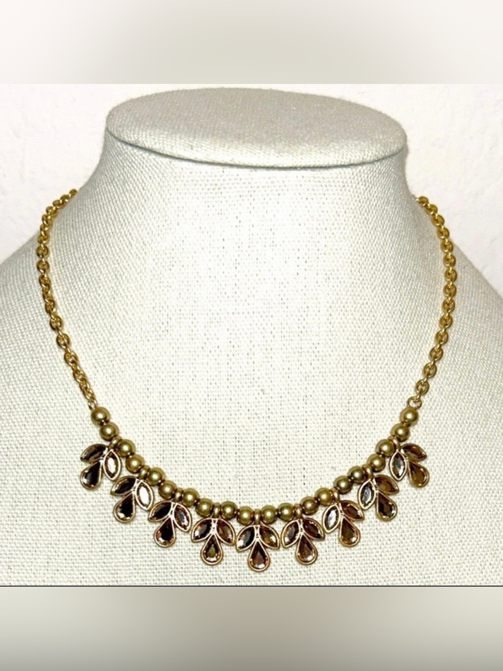 Gold-Tone Teardrop Accent Necklace